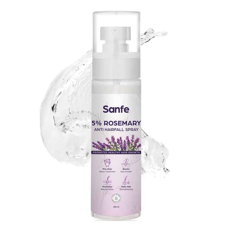 Sanfe 5% Rosemary Anti Hairfall Spray For Hair Growth, Natural Shine, Reduce Hairfall Sanfe 5% Rosemary Anti Hairfall Spray For Hair Growth, Natural Shine, Reduce Hairfall