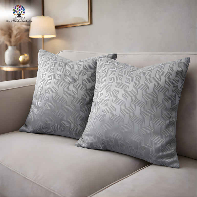 Dream Living Jacquard Cushion Cover Set | Grey - 40 x 40 cm
