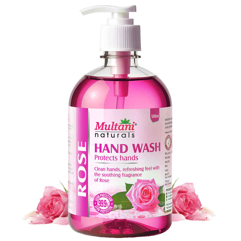 Multani Naturals Rose Handwash Pump | 99.9% Germ Protection