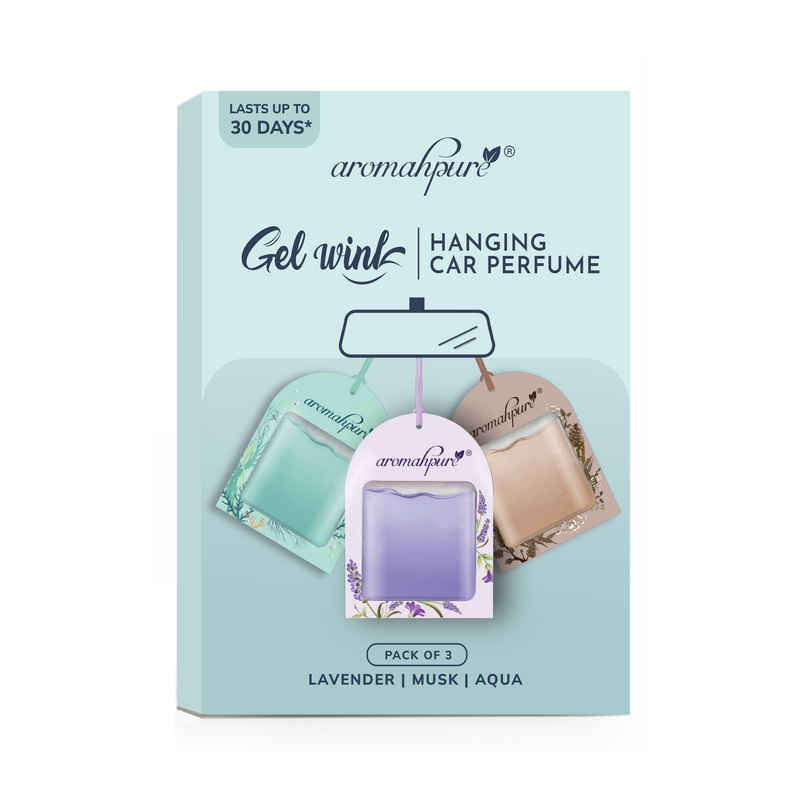 Aromahpure Gel Wink Car Perfume - Lavender | Musk | Aqua | Pack of 3 | Long-Lasting | 30 Days