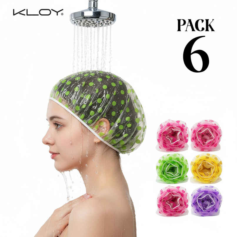 Kloy Waterproof Shower Cap | Reusable Hair Protection Cap | Multicolour Kloy Waterproof Shower Cap | Reusable Hair Protection Cap | Multicolour