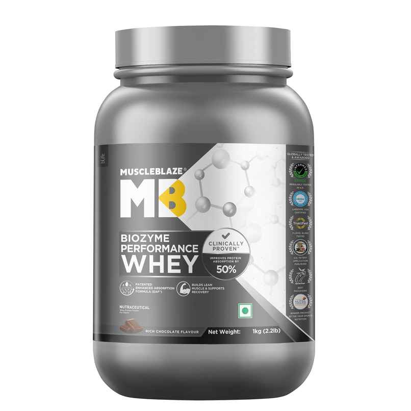 MuscleBlaze Biozyme Performance Whey Protein Powder (Rich Chocolate)