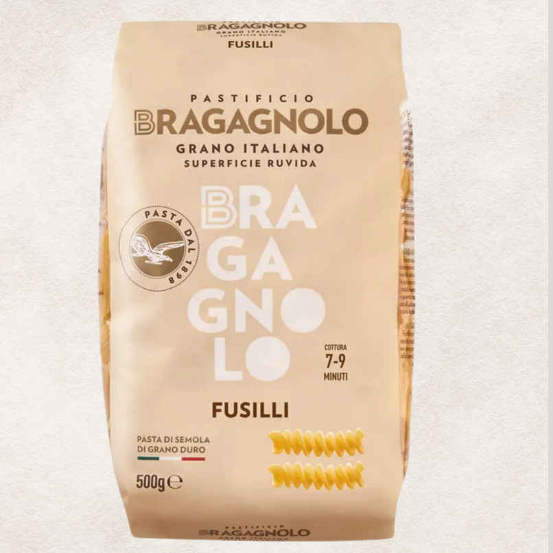 Bragagnolo Fusilli Pasta | Itlaian Wheat Bronze Cut Die Rough Surface