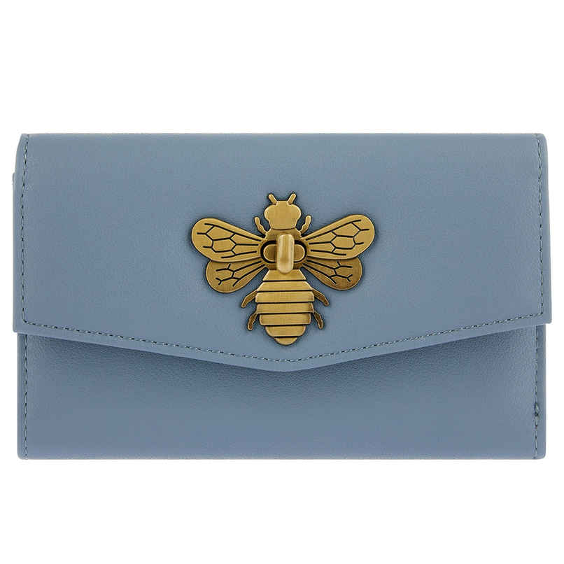 Accessorize London Women's Faux Leather Britney Bee Wallet | Blue
