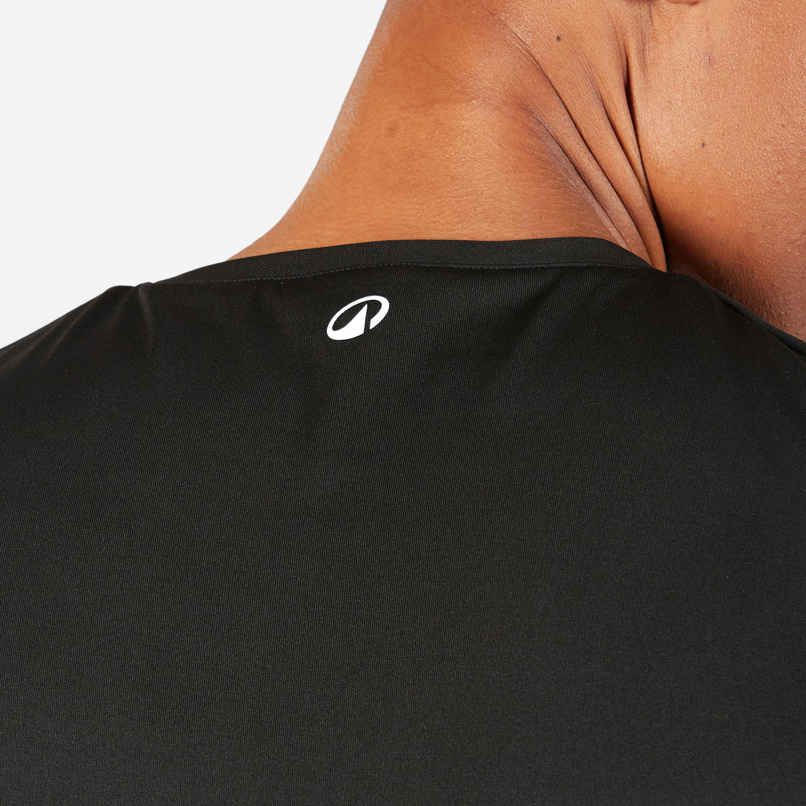 Decathlon Domyos Men's Regular Fit Cotton T-shirt | Black | XL Decathlon Domyos Men's Regular Fit Cotton T-shirt | Black | XL