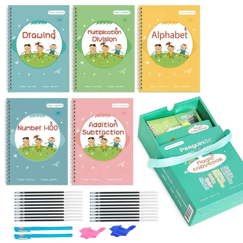 Kidology Sank Magic Practice Copybook | Number Tracing Book for Preschoolers, Reusable Writing Tool