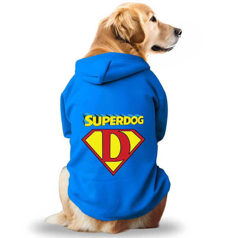 Pawsindia Dog Hoodie - Super Dog | S - Blue Pawsindia Dog Hoodie - Super Dog | S - Blue