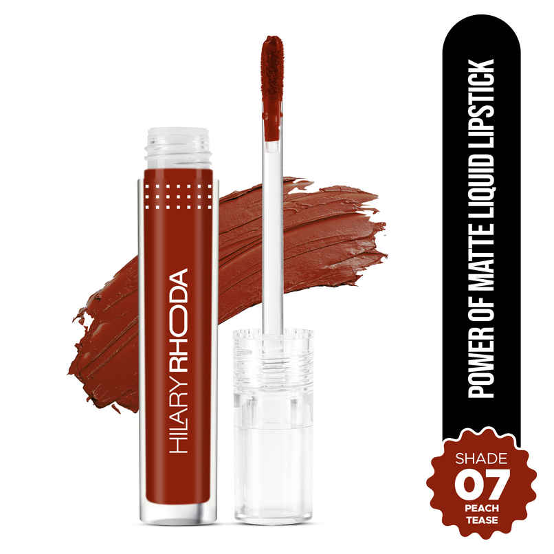 Hilary Rhoda Power Of Matte Liquid Lipstick | Peach Tease | Shade 07 Hilary Rhoda Power Of Matte Liquid Lipstick | Peach Tease | Shade 07