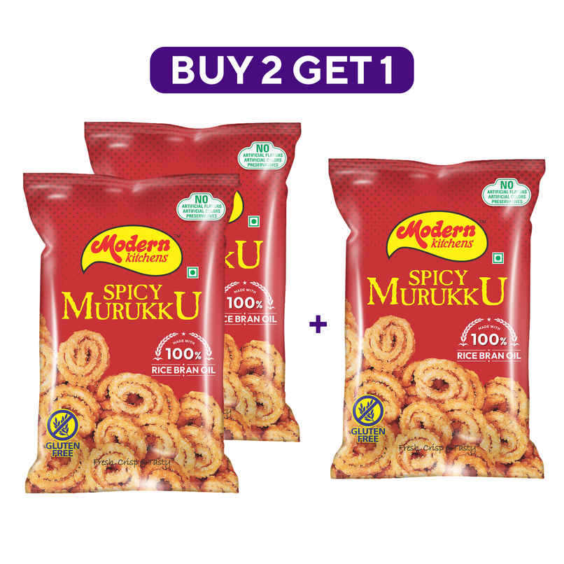 Modern Kitchen Spicy Murukku - Rice Brain Oil Combo Modern Kitchen Spicy Murukku - Rice Brain Oil Combo