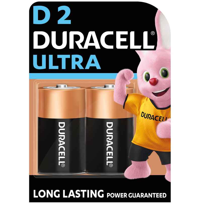 Duracell Ultra Alkaline D Batteries |Pack of 2