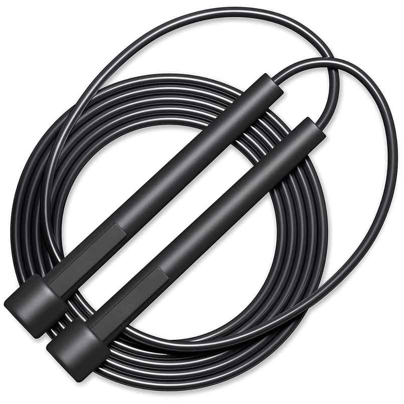 Slovic Basic PVC Skipping Rope with Memory Foam Handles | Adjustable & Easy to Use | Black Slovic Basic PVC Skipping Rope with Memory Foam Handles | Adjustable & Easy to Use | Black