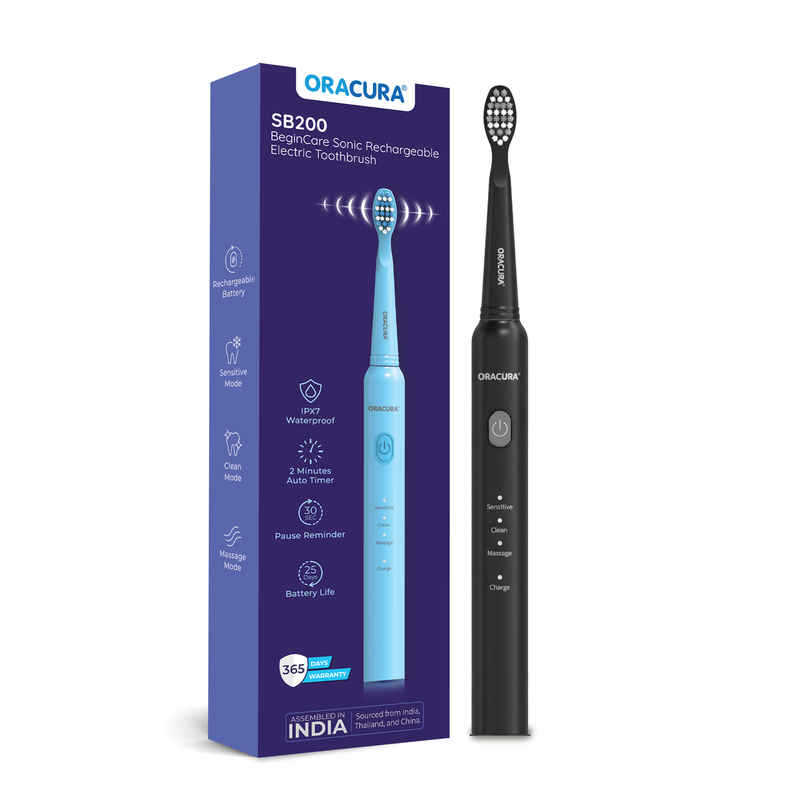 Oracura SB200 Sonic Lite Rechargeable Electric Toothbrush Black Oracura SB200 Sonic Lite Rechargeable Electric Toothbrush Black