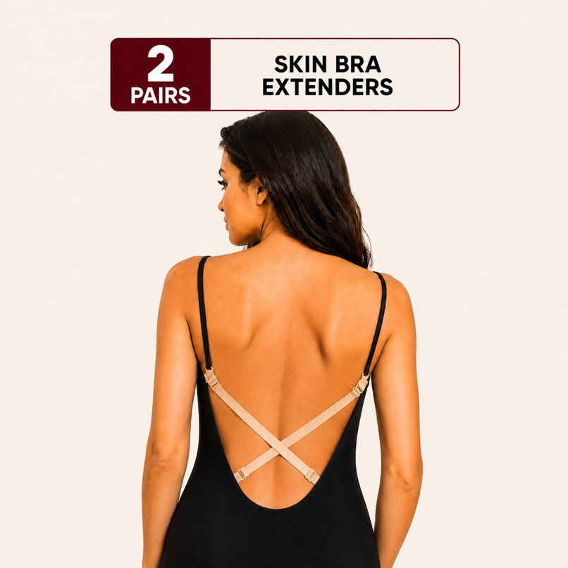 Secrets By ZeroKaata Women's Adjustable Bra Converter | 2-Hook Bra Extender | Skin | Free Size Secrets By ZeroKaata Women's Adjustable Bra Converter | 2-Hook Bra Extender | Skin | Free Size
