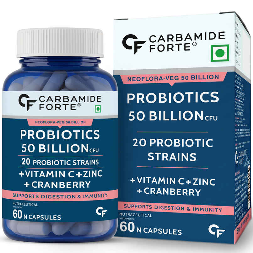 Carbamide Forte Probiotics Supplement 50 Billion CFU Gut Health Supplement with Probiotic Gutcleanse