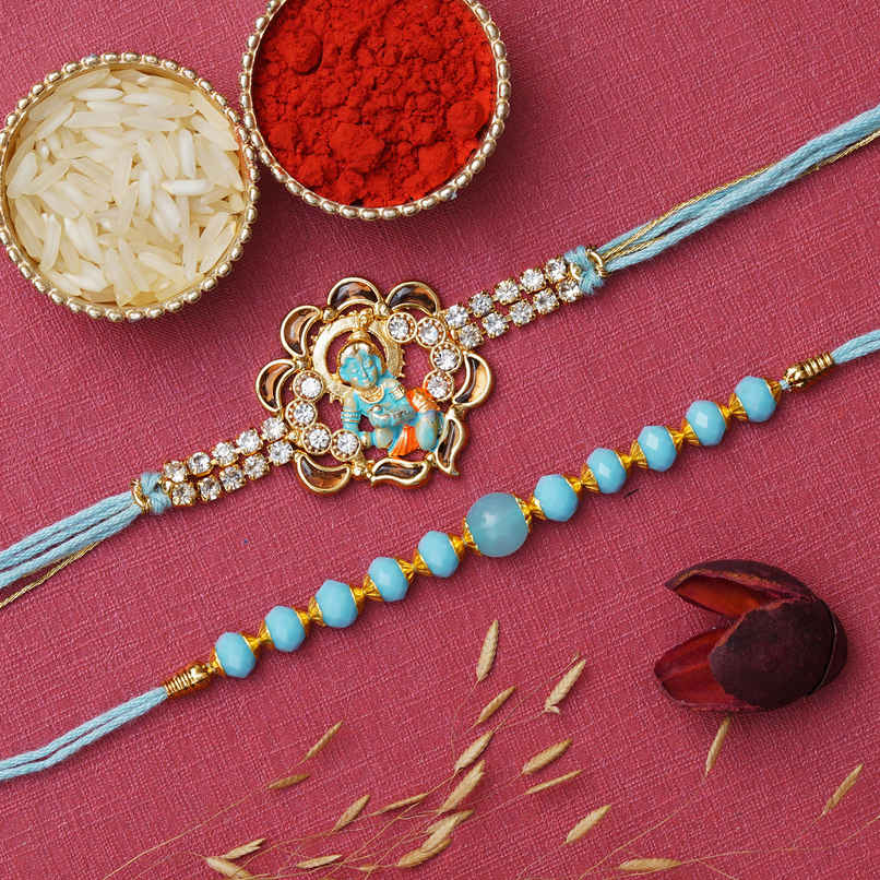 Rakhi for Brother | Ladoo Gopal Krishna Beads | Religious | Includes Roli Chawal | Pack of 2 | Ecraftindia Rakhi for Brother | Ladoo Gopal Krishna Beads | Religious | Includes Roli Chawal | Pack of 2 | Ecraftindia