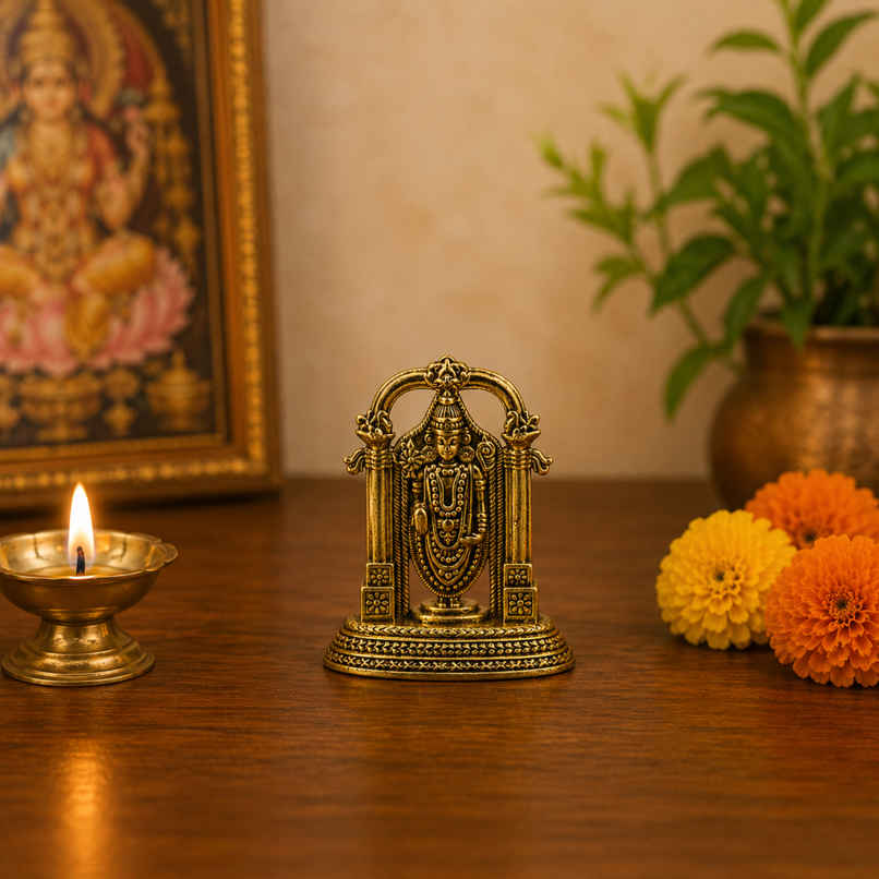 Pure Brass Tirupati Idol | Estoria Collective Pure Brass Tirupati Idol | Estoria Collective