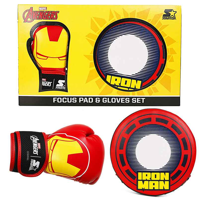 Hamleys Marvel Avengers Focus Pad & Gloves Set | For 3Y Kids |,Red