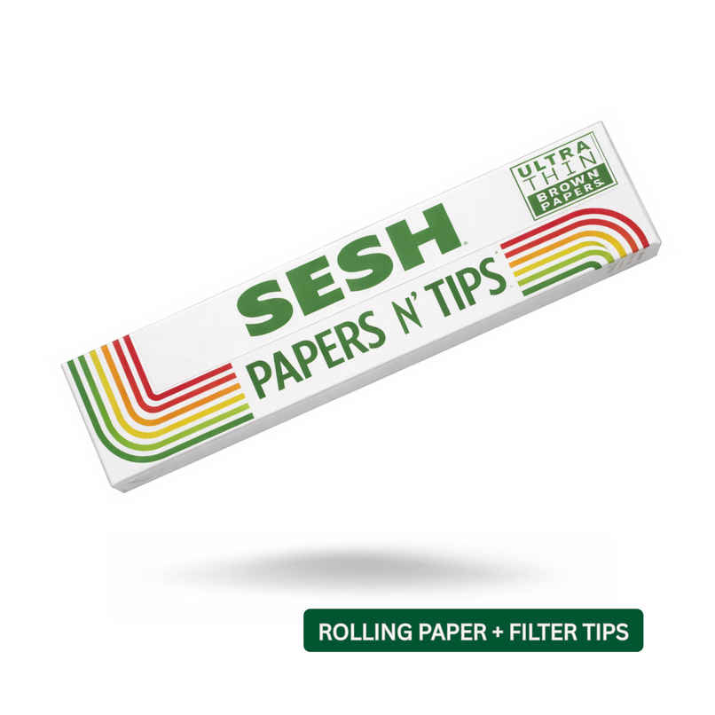 Sesh Paper n Tips Rolling Paper with Filter Tips | King Size Slim | 32 Papers + Tips Sesh Paper n Tips Rolling Paper with Filter Tips | King Size Slim | 32 Papers + Tips