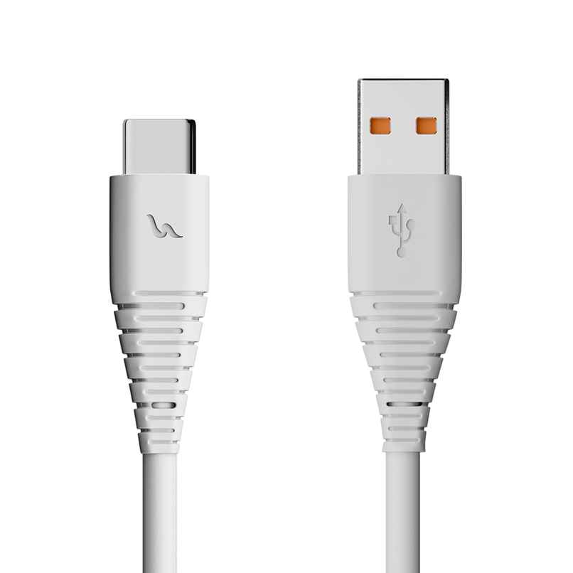UBON 22W Fast Charging 1mtr USB to C Type V8 Braided Cable - White
