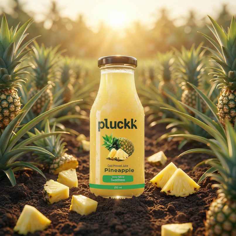Pluckk Cold Pressed Extracted Pineapple Juice | No Preservatives | No Added Sugar