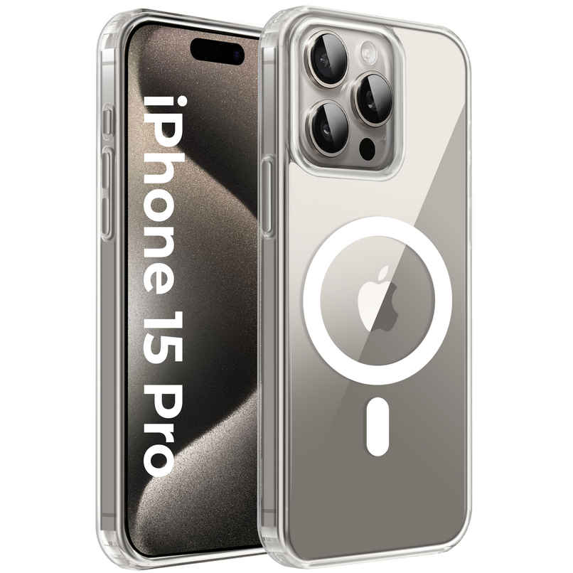 Artistque Case For iPhone 15 Pro Back Cover | Transparent Clear Magsafe Cover Artistque Case For iPhone 15 Pro Back Cover | Transparent Clear Magsafe Cover