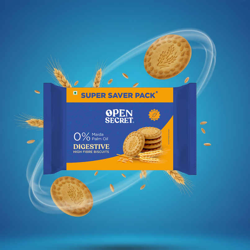 Open Secret Healthy Digestive Biscuit | 0% Maida, 0% Palm Oil, High Fibre | Goodness of Atta