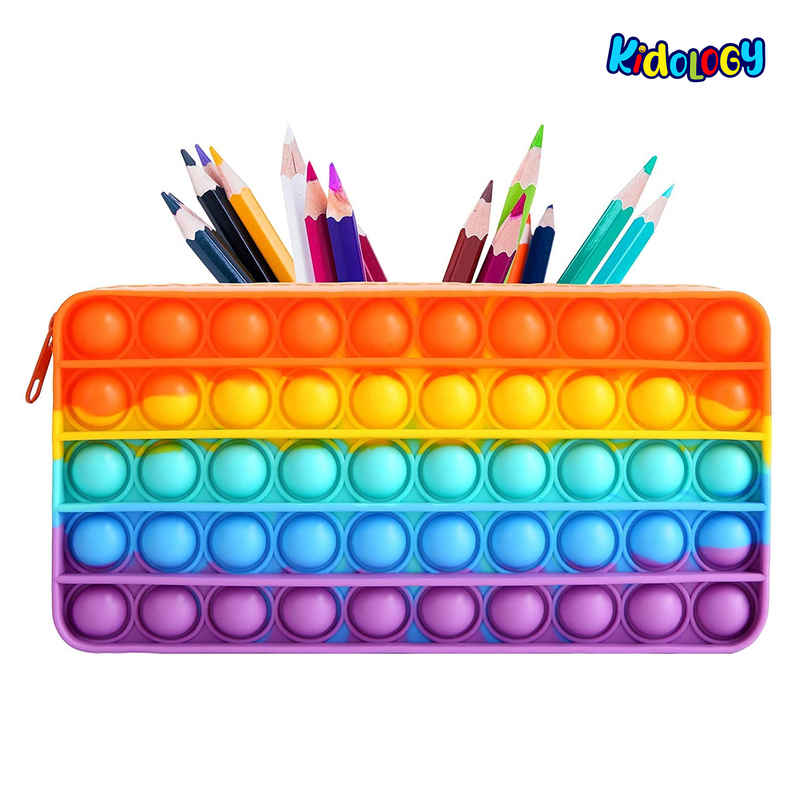 Kidology Pop It Fidget Pencil Pouch Toy | Multicolour