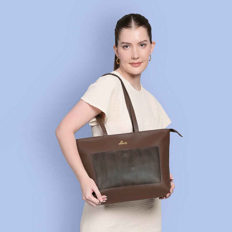 Lavie Women's Birchy Synthetic Leather Tote Bag | Large | Choco