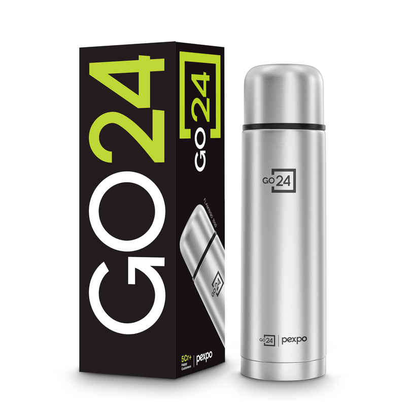 Pexpo Thermosteel Flip Lid Flask Flamingo | 1 L | Silver Pexpo Thermosteel Flip Lid Flask Flamingo | 1 L | Silver