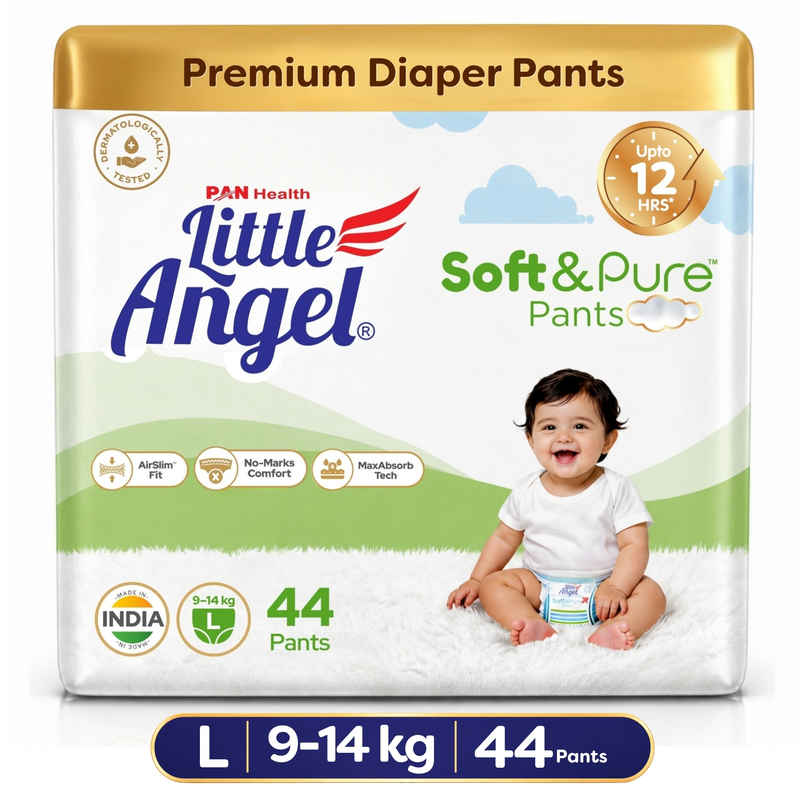 Little Angel Soft Pure Baby Diaper Pants 12 Hours Absorption | Large | 9 to 14 kg Little Angel Soft Pure Baby Diaper Pants 12 Hours Absorption | Large | 9 to 14 kg