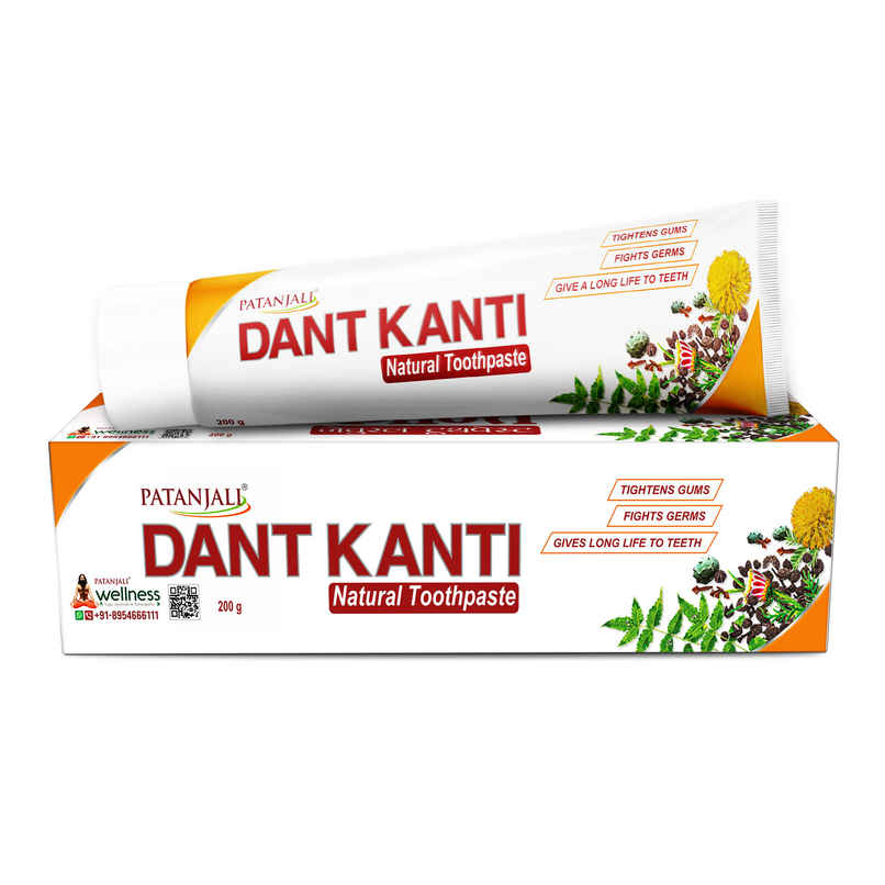 Patanjali Dant Kanti Natural Toothpaste - Herbal Oral Care ,Fights Cavities and Germs
