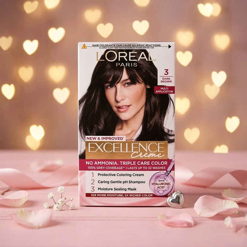 L'Oreal Paris Excellence Creme Hair Color, 3 Dark Brown