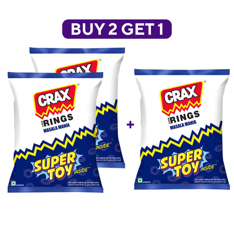Crax Corn Rings Masala Mania Puff Snacks Combo