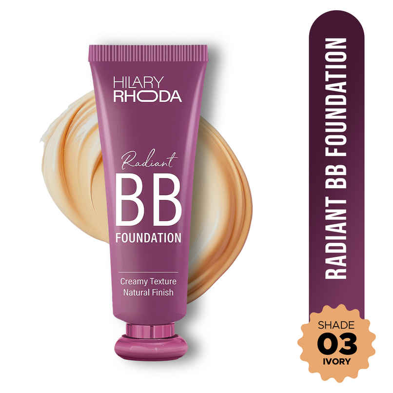 Hilary Rhoda Radiant BB Foundation | Ultra-Creamy & Lightweight Formula | Ivory - Shade 03