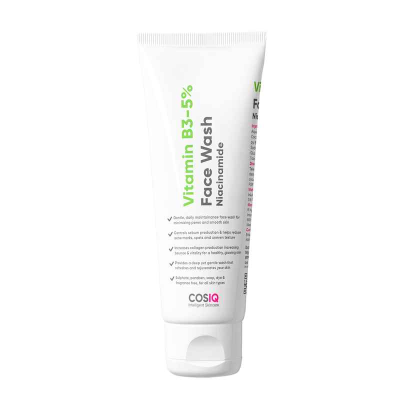 CosIQ 5% Niacinamide Daily Gentle Face Wash | Fades Dark Spots & Breakout | Dermatologically Tested