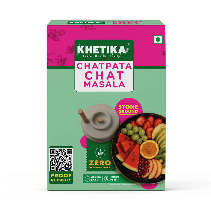 Khetika Chatpata Chat Masala | Stone Ground | Zero Preservatives & Rich Aroma Khetika Chatpata Chat Masala | Stone Ground | Zero Preservatives & Rich Aroma