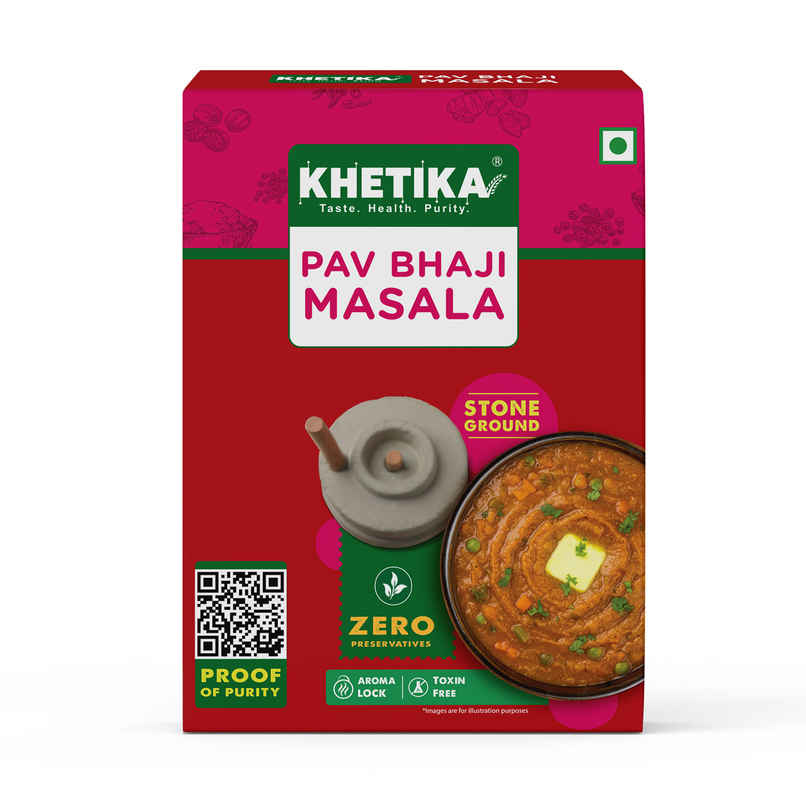 Khetika Pav Bhaji Masala | Stone Ground | Zero Preservatives & Rich Aroma