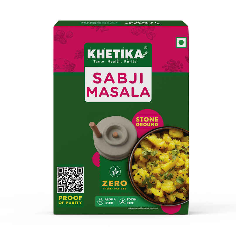 Khetika Sabji Masala | Stone Ground | Zero Preservatives & Rich Aroma Khetika Sabji Masala | Stone Ground | Zero Preservatives & Rich Aroma