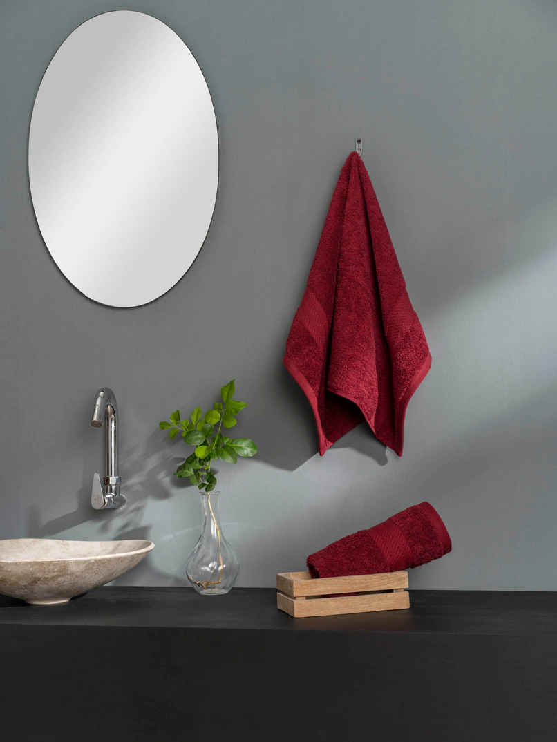 D'Decor Zero Twist Premium Cotton Hand Towel | High Absorbency | Magenta