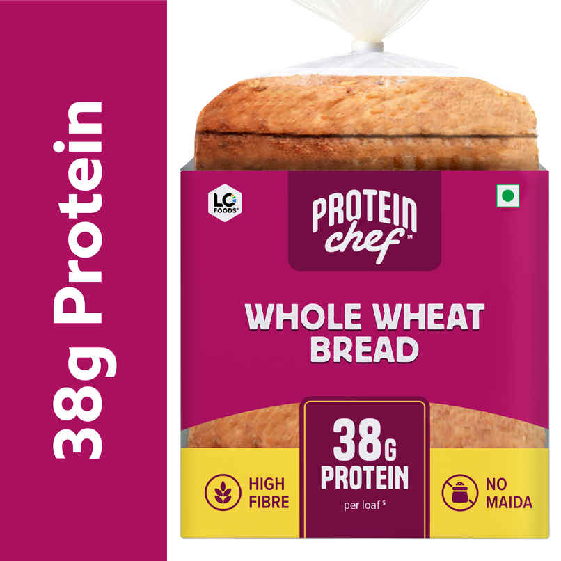 Protein Chef 38g Protein Whole Wheat Bread, No Maida No Preservatives Premium Atta based
