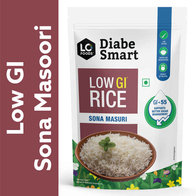 DiabeSmart Low GI Rice - Sona Masoori Diabetic Care White Rice for Sugar Control