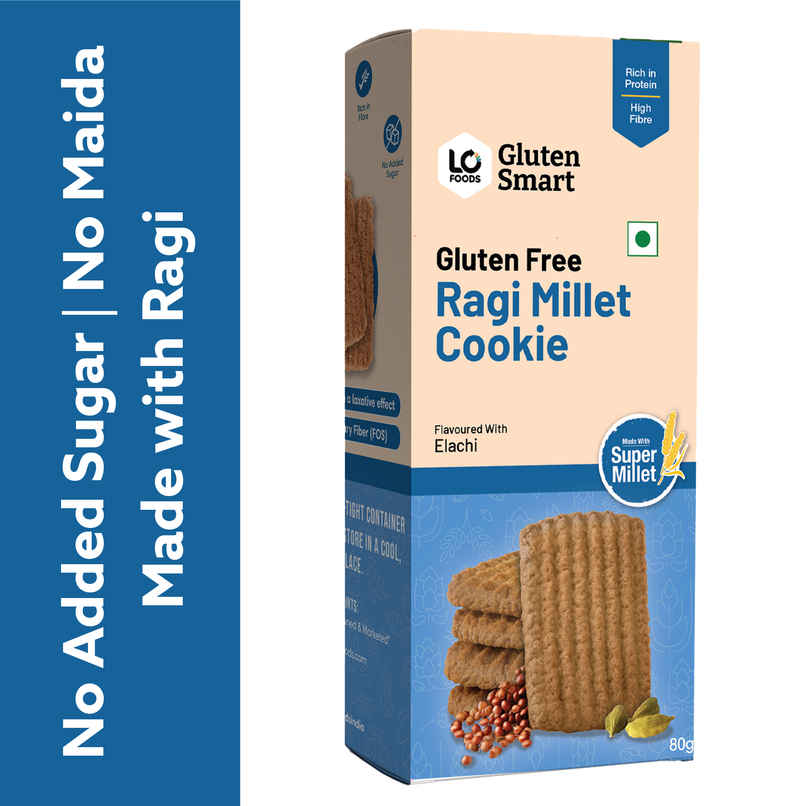 Lo Foods Gluten Free Ragi Oats Cookies | Sugar Free Biscuit ,No Maida Millet
