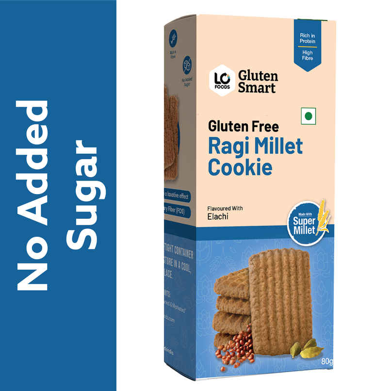 Lo Foods Gluten Free Ragi Oats Cookies | Sugar Free Biscuit ,No Maida Millet