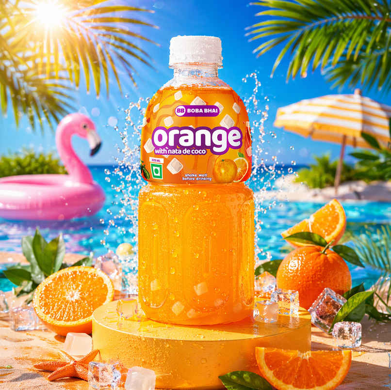 Boba Bhai Orange with Nata de Coco