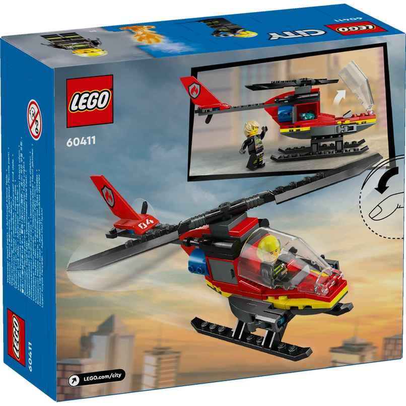 LEGO City Fire Rescue Helicopter Building Set 60411 Multicolour For Kids Ages 5Y+ LEGO City Fire Rescue Helicopter Building Set 60411 Multicolour For Kids Ages 5Y+