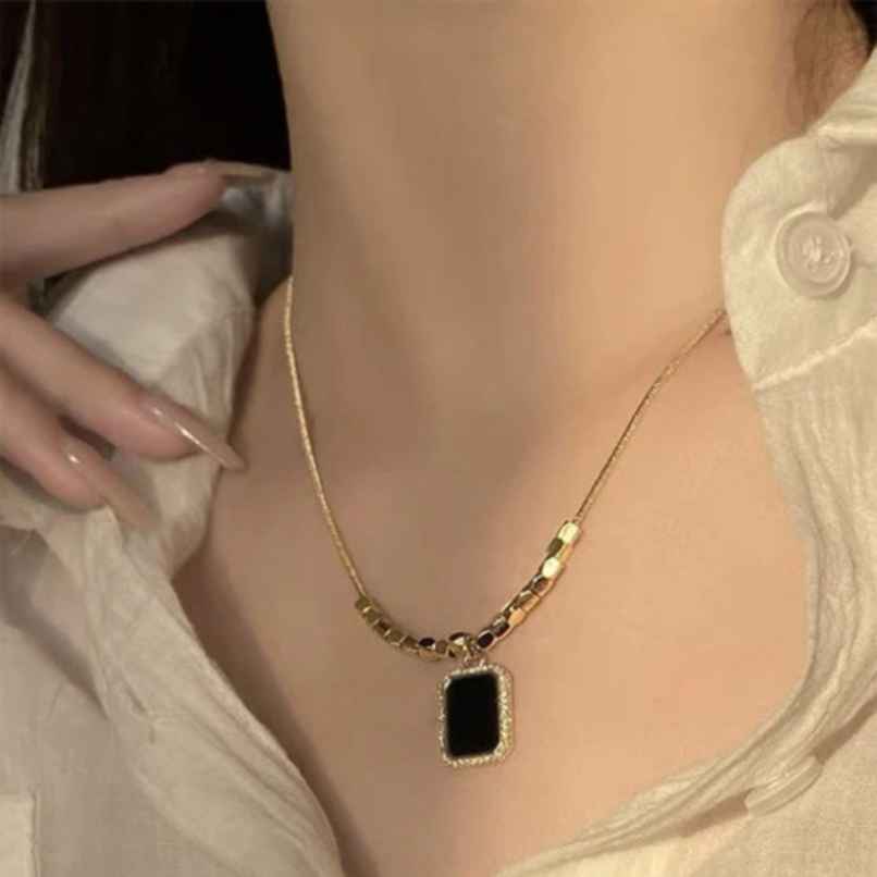 ZAISHA 18K Gold Plated Clavicle Gemstone Bar Necklace | Birthday | Anniversary | Valentines gift