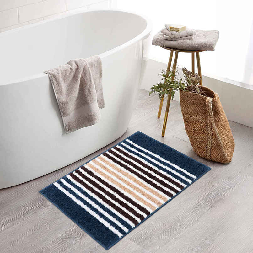 Homeharmony Non-Slip Bath Mat | Blue | 58 x 36 cm Homeharmony Non-Slip Bath Mat | Blue | 58 x 36 cm
