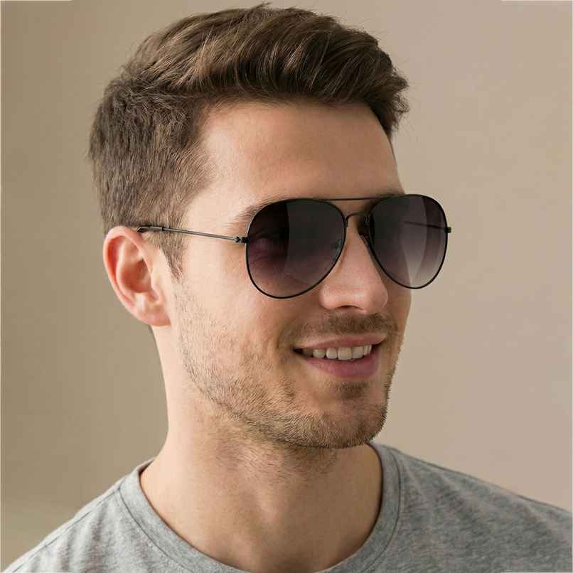 NuVew Unisex Aviator Sunglasses | Grey | Large