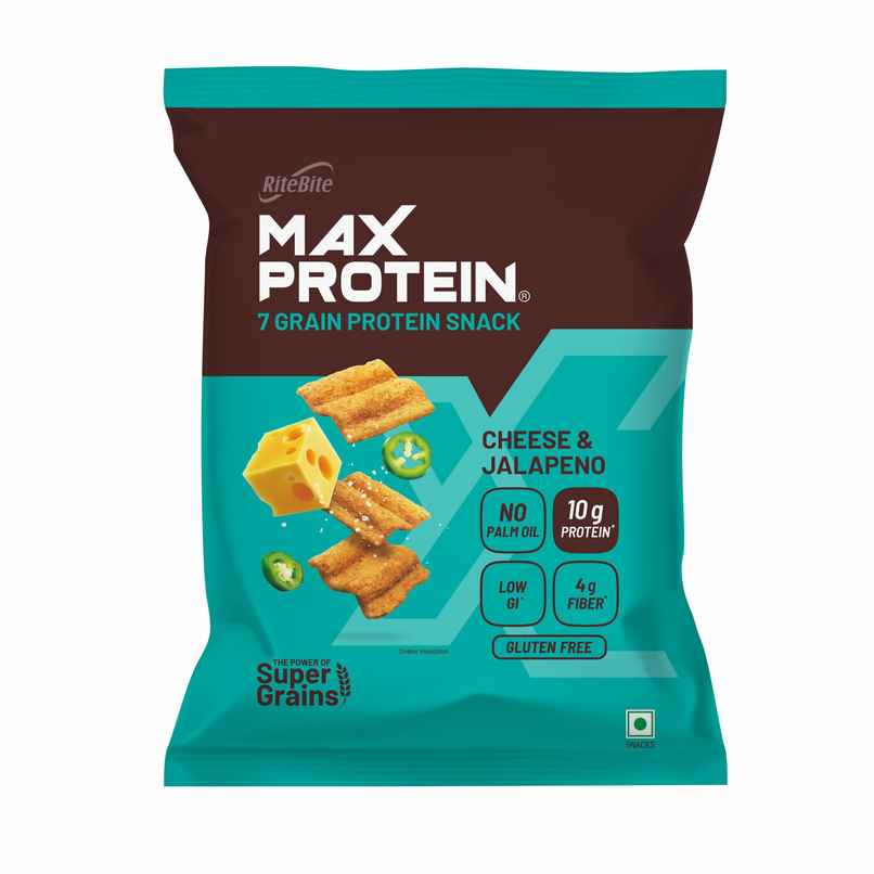 RiteBite Max Protein Cheese & Jalapeno 10 G Multigrain Protein Chips, Healthy Snacks & Munchies RiteBite Max Protein Cheese & Jalapeno 10 G Multigrain Protein Chips, Healthy Snacks & Munchies
