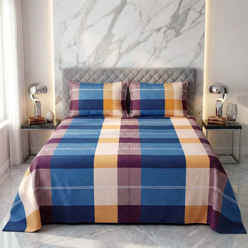 Dream Living 135 GSM Double Bedsheet Set |220 x 250 cm| With 2 Pillow Covers